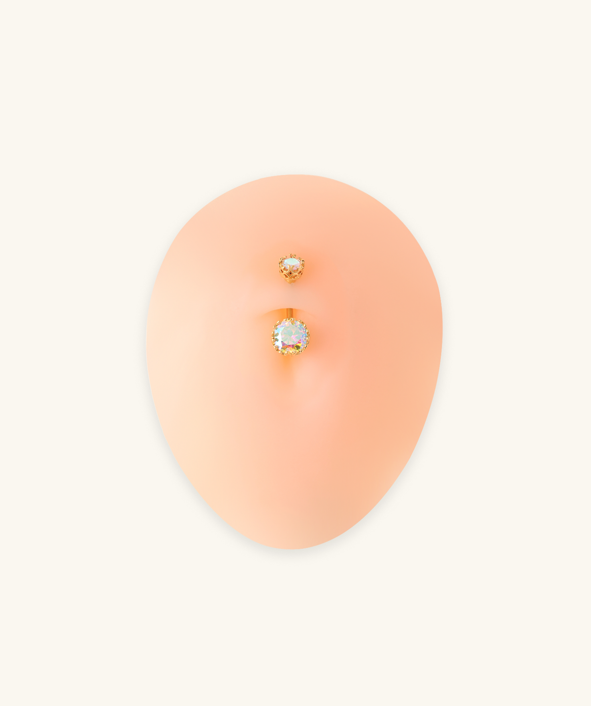 Crystal Glow Belly Ring - Stainless Steel - Navel - Oumo Jewelry
