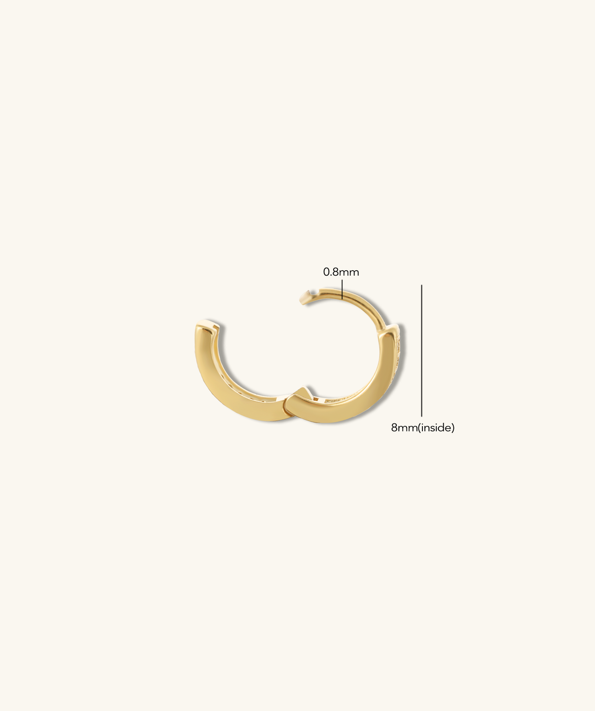 Basic Gems Hoop - Brass - Upper Lobe - Oumo Jewelry