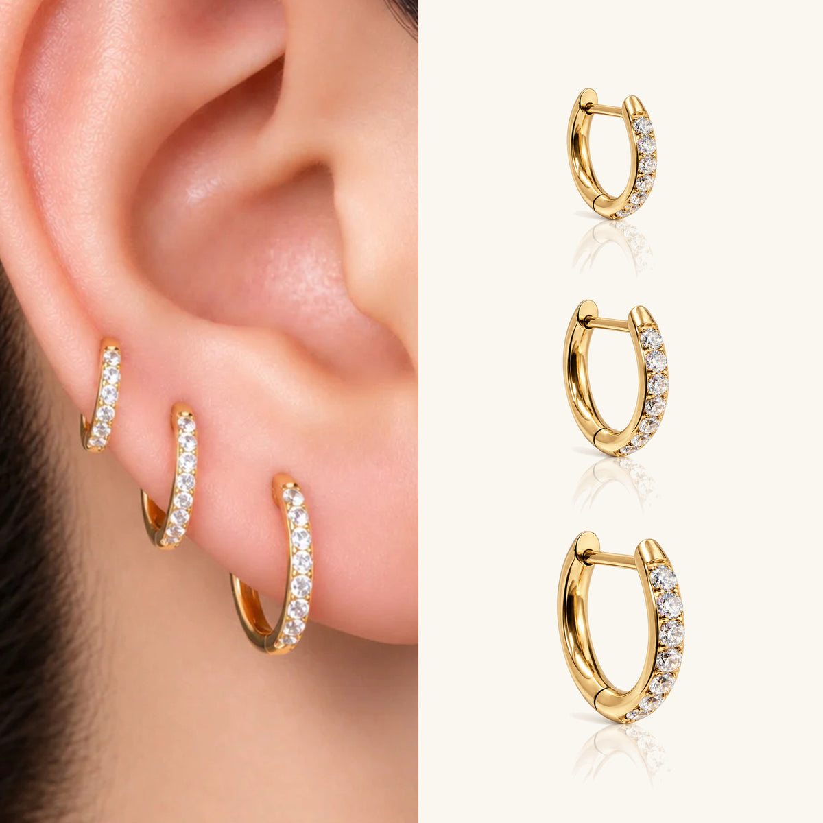Titanium Darya Hoop Set - OumoJewelry