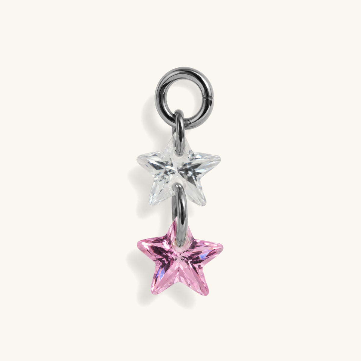 Double Star CZ Charm Drop - OumoJewelry