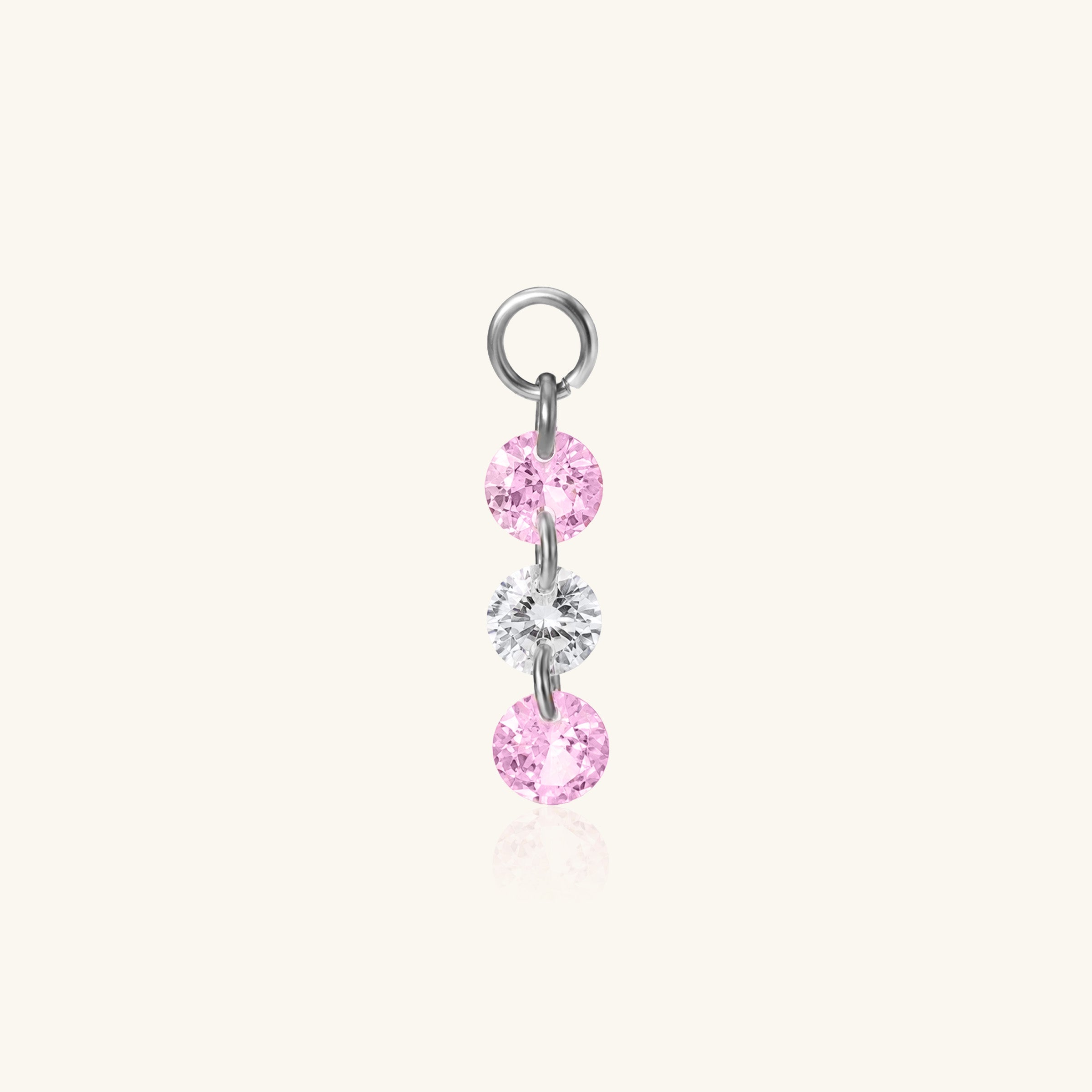 Three Round CZ Charm Drop - OumoJewelry