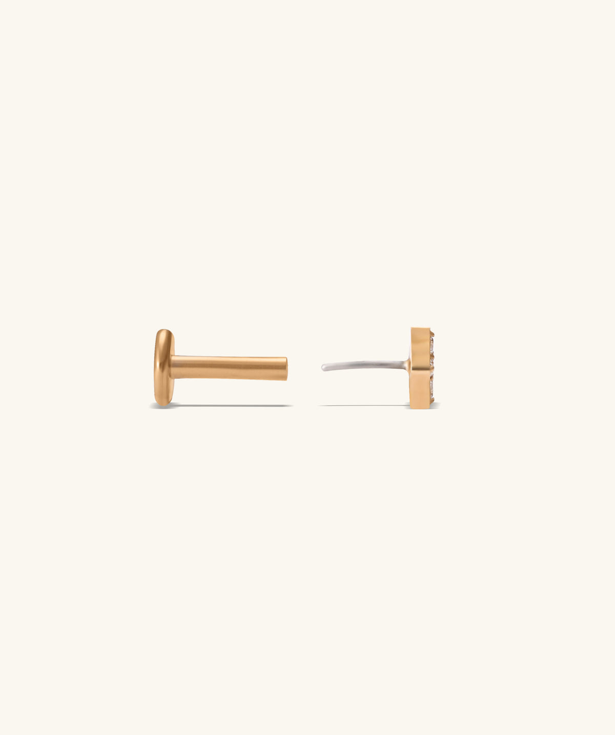 Titanium Rhombus Flatback Stud - Titanium - Helix, Flat, Forward Helix - Oumo Jewelry