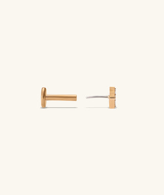 Titanium Rhombus Flatback Stud - OumoJewelry