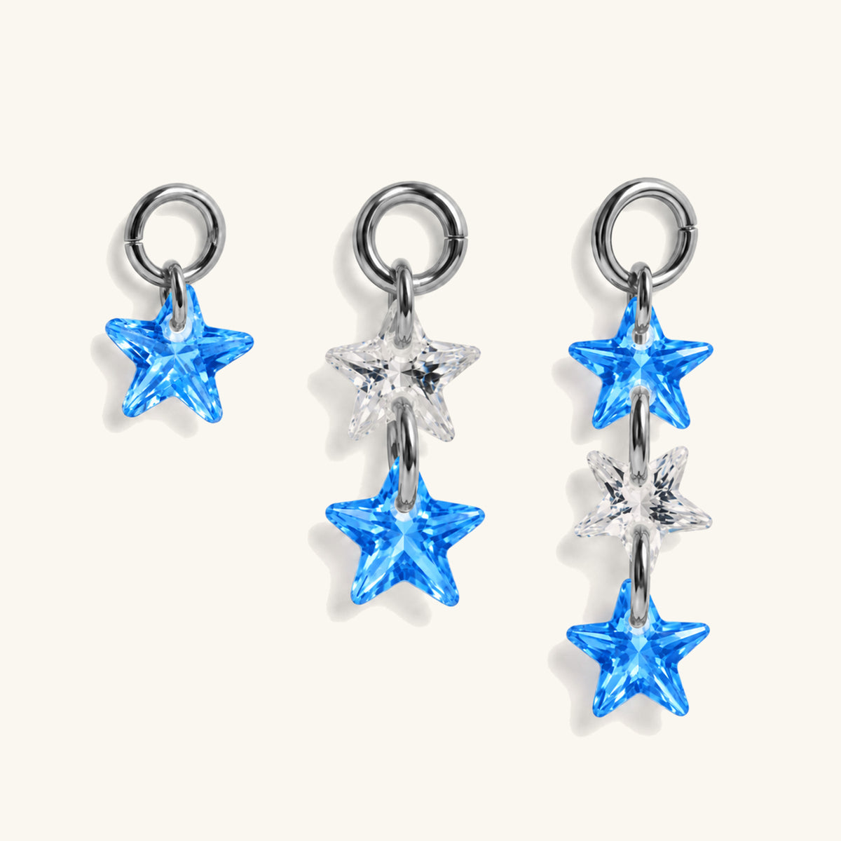 Star CZ Charm Drop Set - OumoJewelry