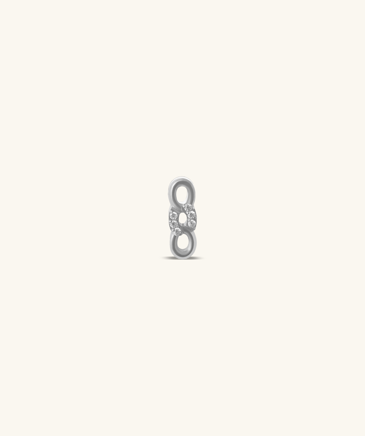 Titanium Infinity Chain Flatback Stud - Titanium - Helix, Lobe, Upper Lobe - Oumo Jewelry