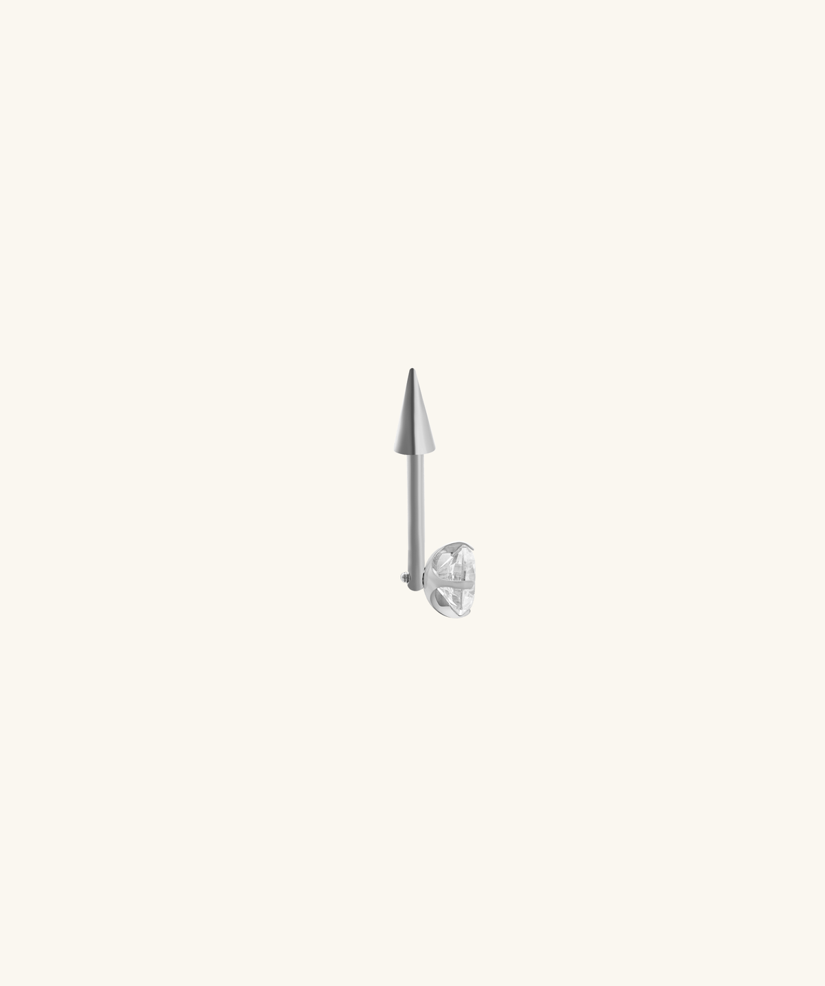 Titanium Spike Gem Vertical Stud - Titanium - Vertical Helix - Oumo Jewelry