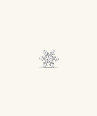 Titanium Snowflake Flatback Stud