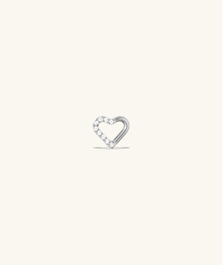 Titanium Hollow Heart Flatback Stud - OumoJewelry