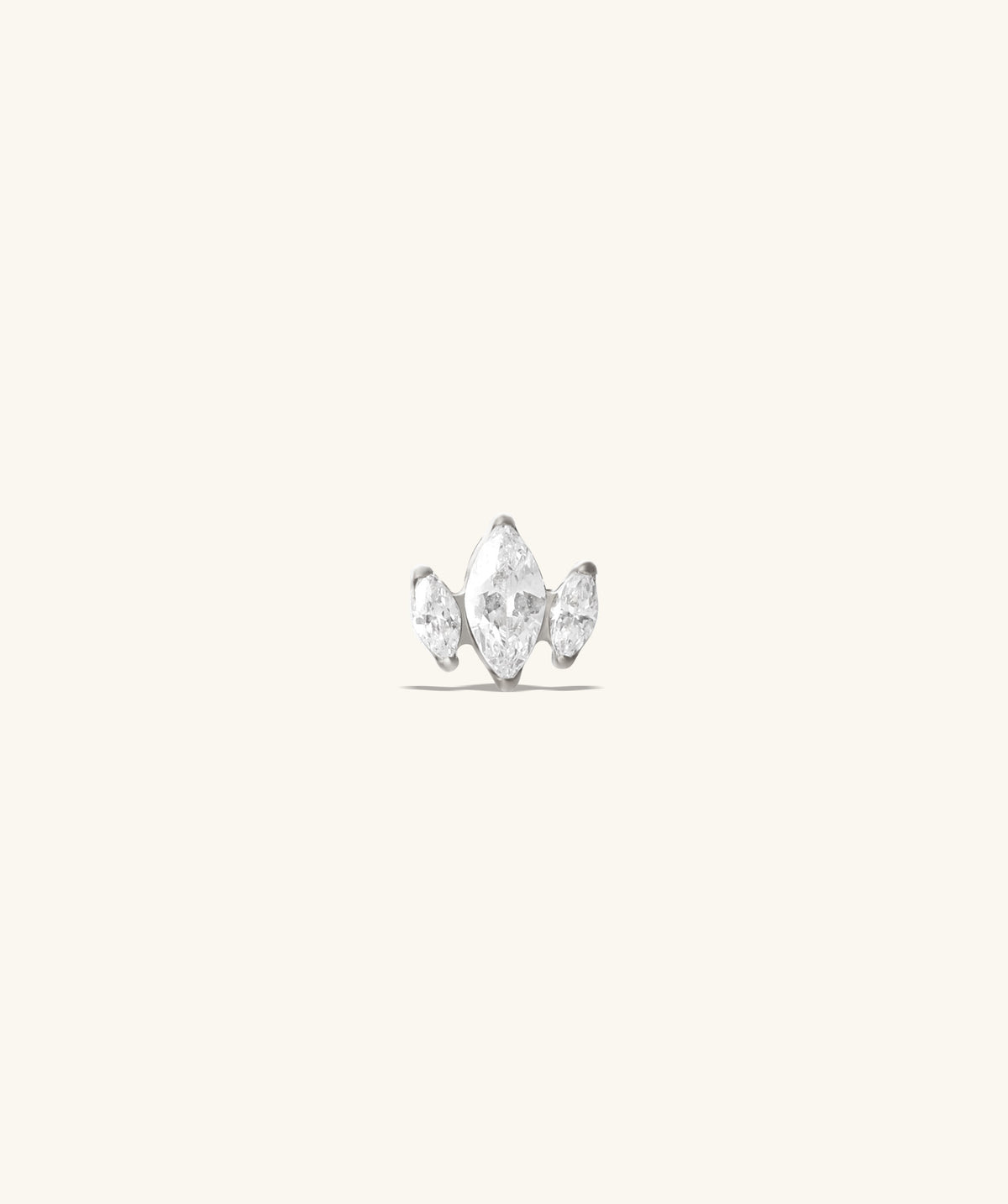 Titanium Trinity Marquise Stud - Titanium - Helix, Upper Lobe, Conch - Oumo Jewelry