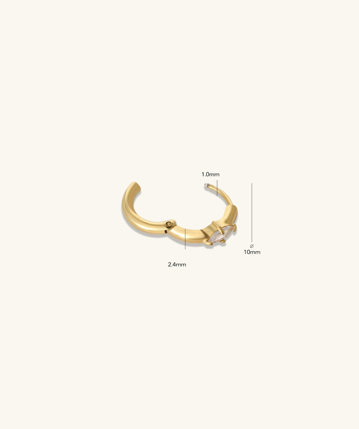 Oval Gemstone Hoops - Stainless Steel - Oumo Jewelry