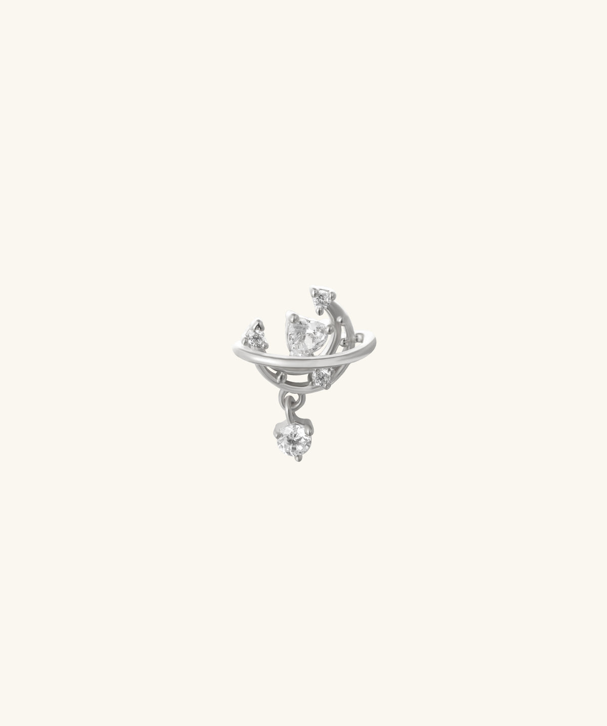 Halo Stud - Stainless Steel - Upper Lobe, Helix, Flat - Oumo Jewelry