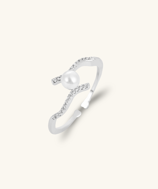 Wave Pearl Ring