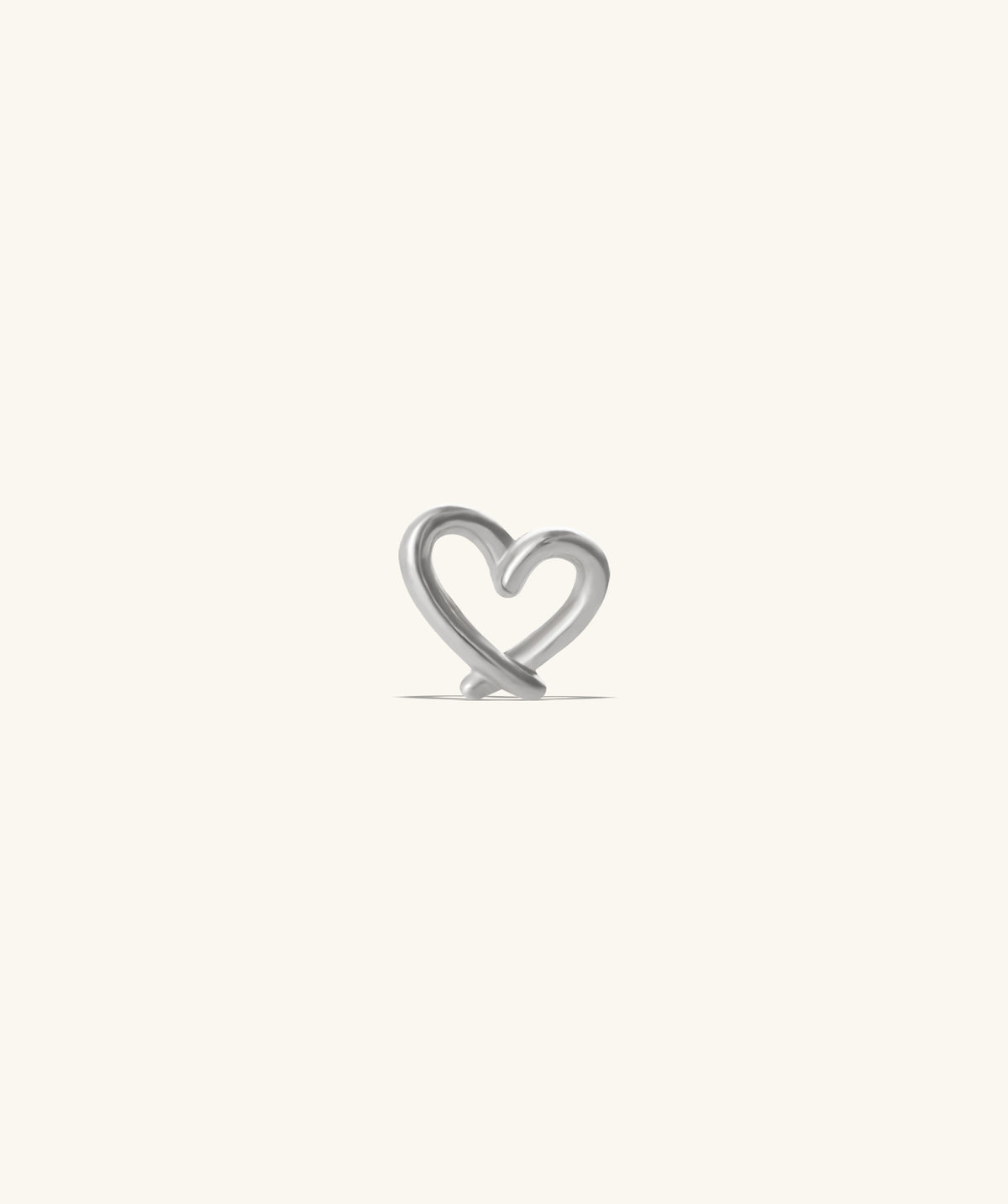Hollow Heart Flatback Stud - Stainless Steel - Helix, Upper Lobe, Conch - Oumo Jewelry
