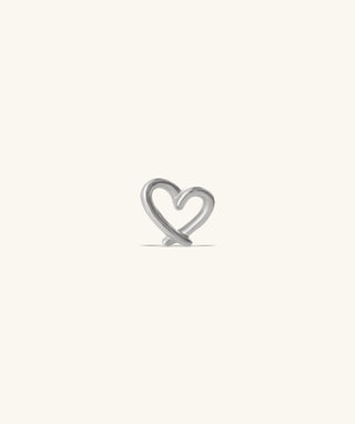 Hollow Cross Heart Flatback Stud - OumoJewelry