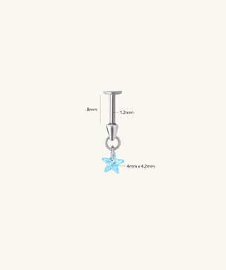 Titanium Star Vertical Helix Flatback Stud