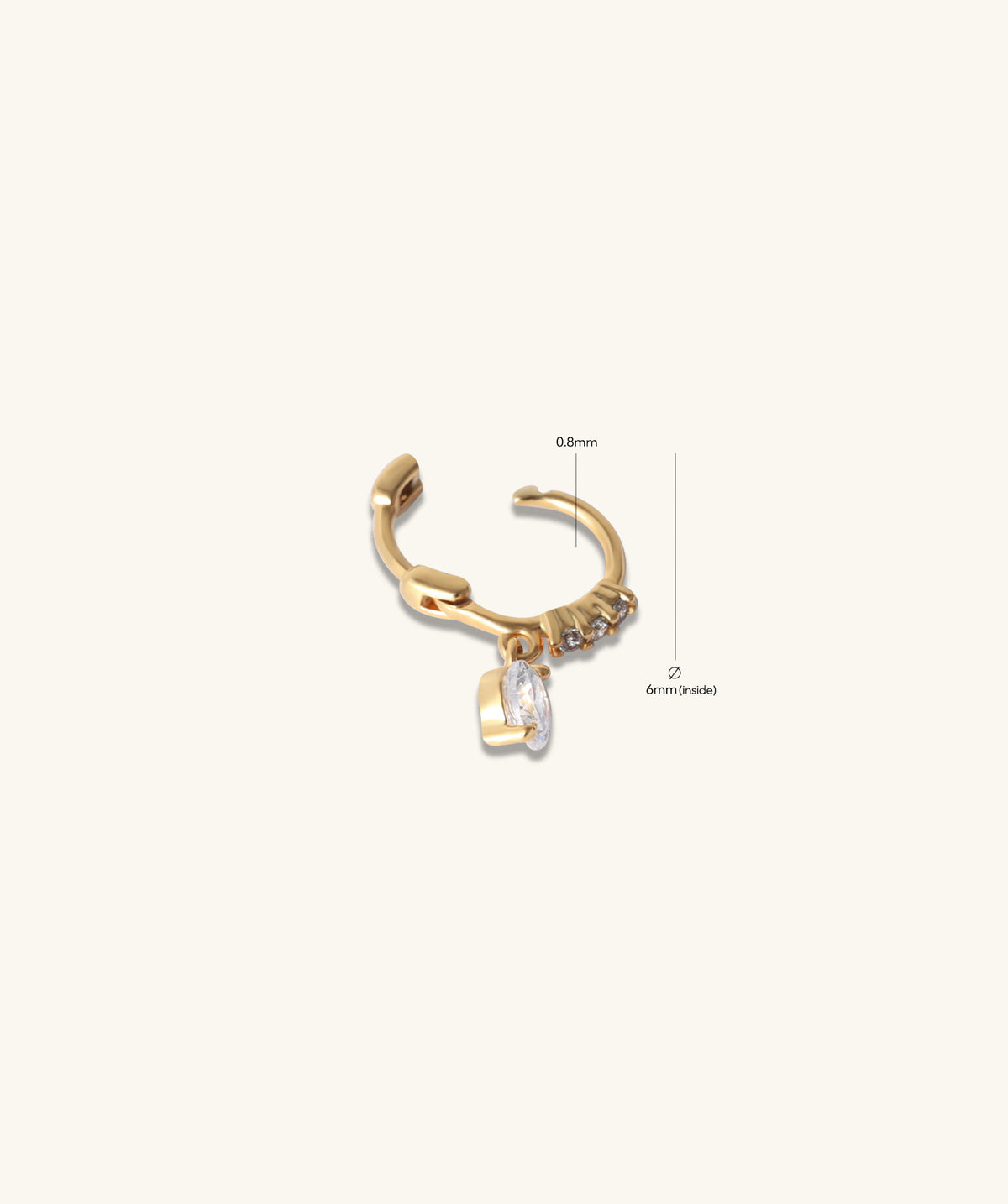 Cozy Hoop - Stainless Steel - Helix, Upper Lobe - Oumo Jewelry