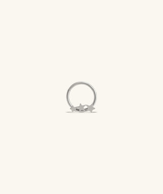 Titanium Trio Star Clicker Hoop - OumoJewelry