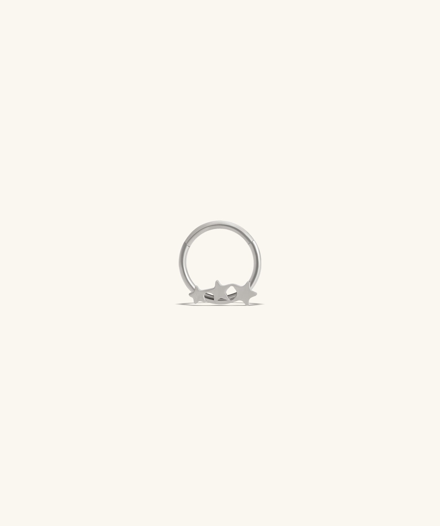 Titanium Trio Star Clicker Hoop