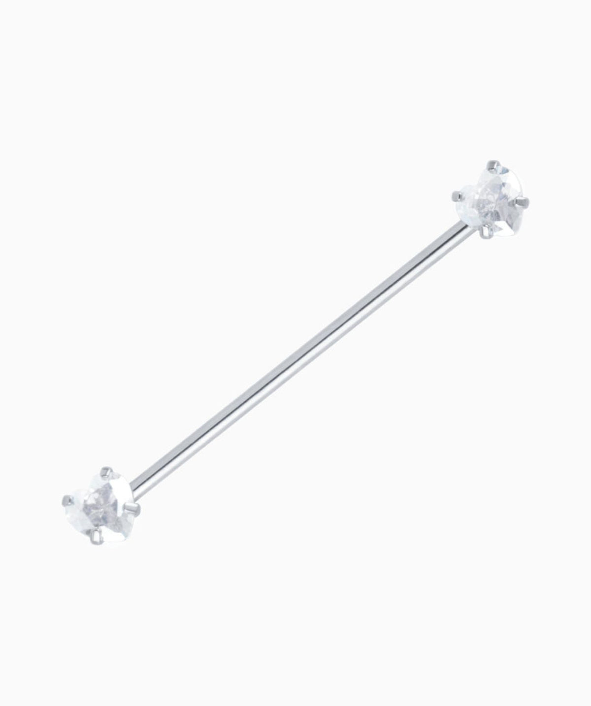 Hearts Industrial Barbell - Stainless Steel - Industrial - Oumo Jewelry