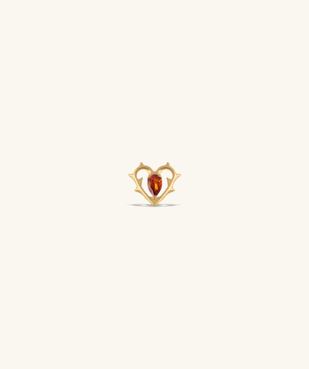 Titanium Thorn Heart Stud - Titanium - Upper Lobe, Helix, Conch - Oumo Jewelry