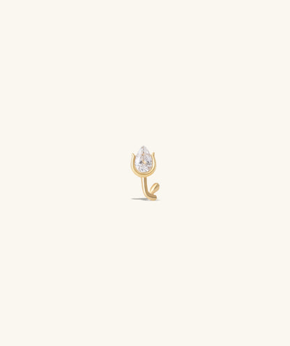 Titanium Mini Tulip Flatback Stud