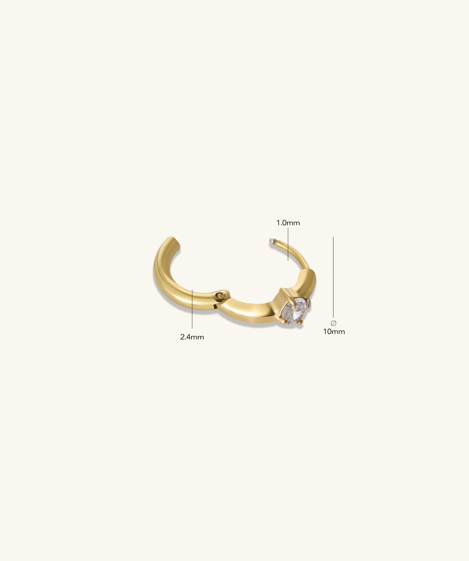 Round Minimalist Gemstone Hoop Earrings