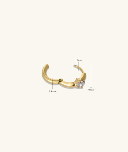 Round Minimalist Gemstone Hoop Earrings
