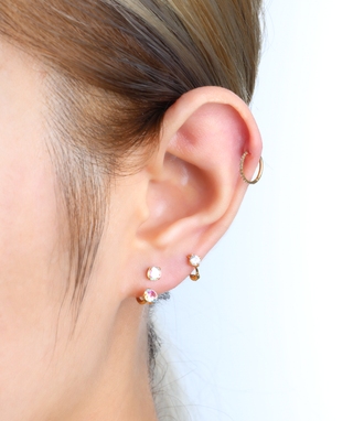 Titanium Gem Horseshoe Ring