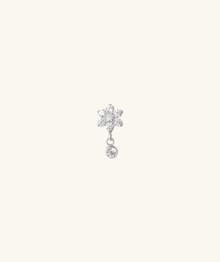 Titanium Flower Gem Flatback Drop - OumoJewelry