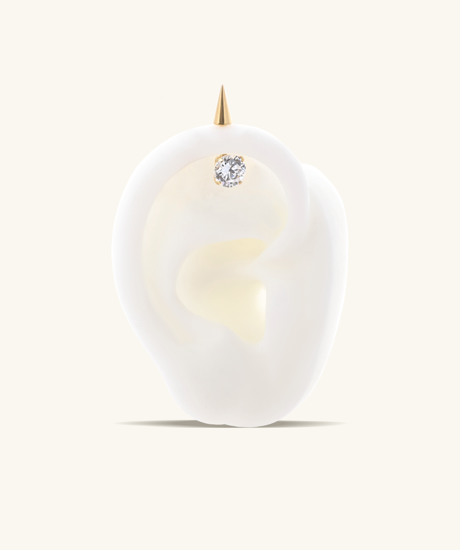 Titanium Spike Gem Vertical Stud - OumoJewelry