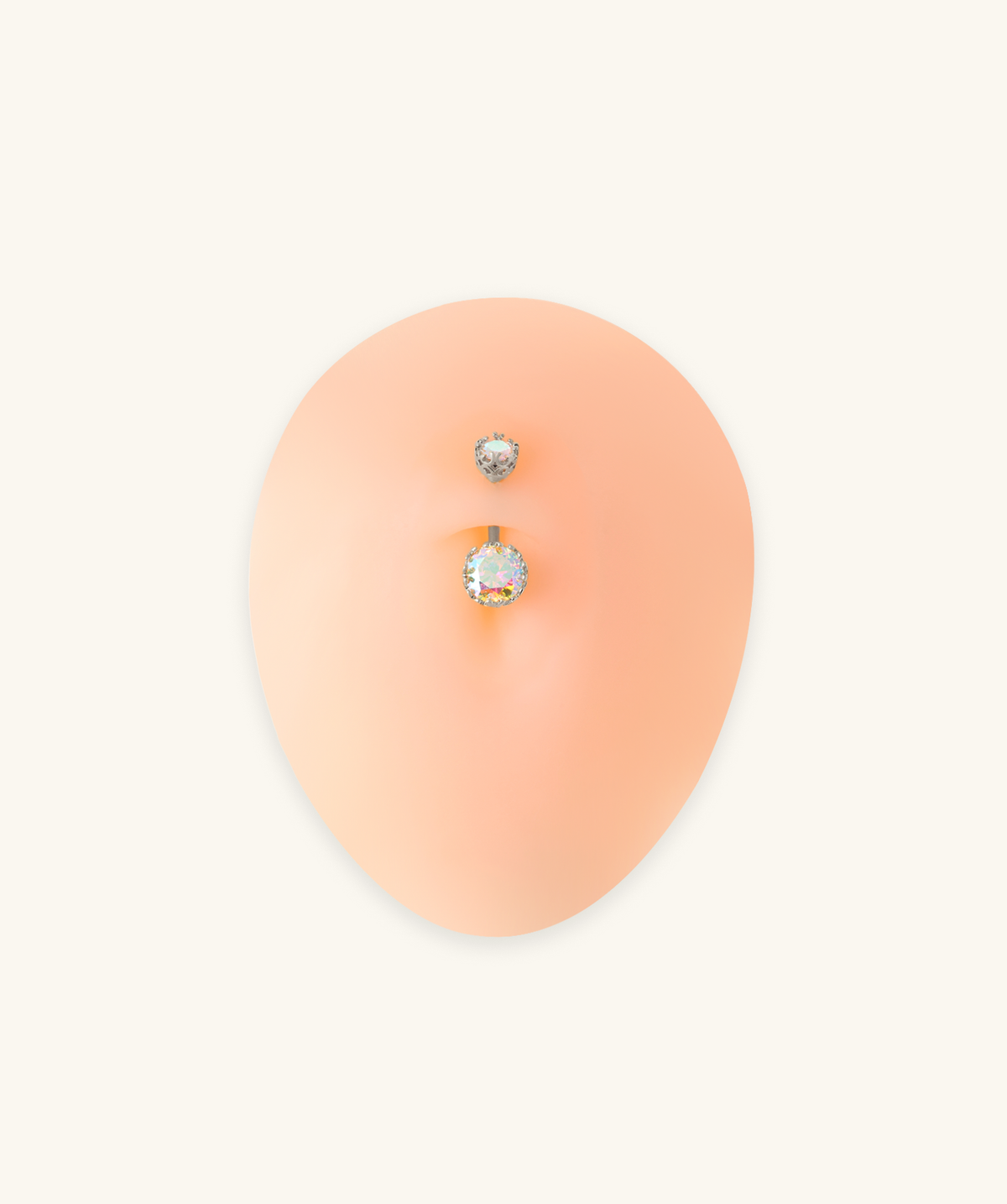 Crystal Glow Belly Ring - Stainless Steel - Navel - Oumo Jewelry