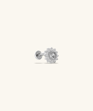 Titanium Charm Flower Flatback Stud - OumoJewelry