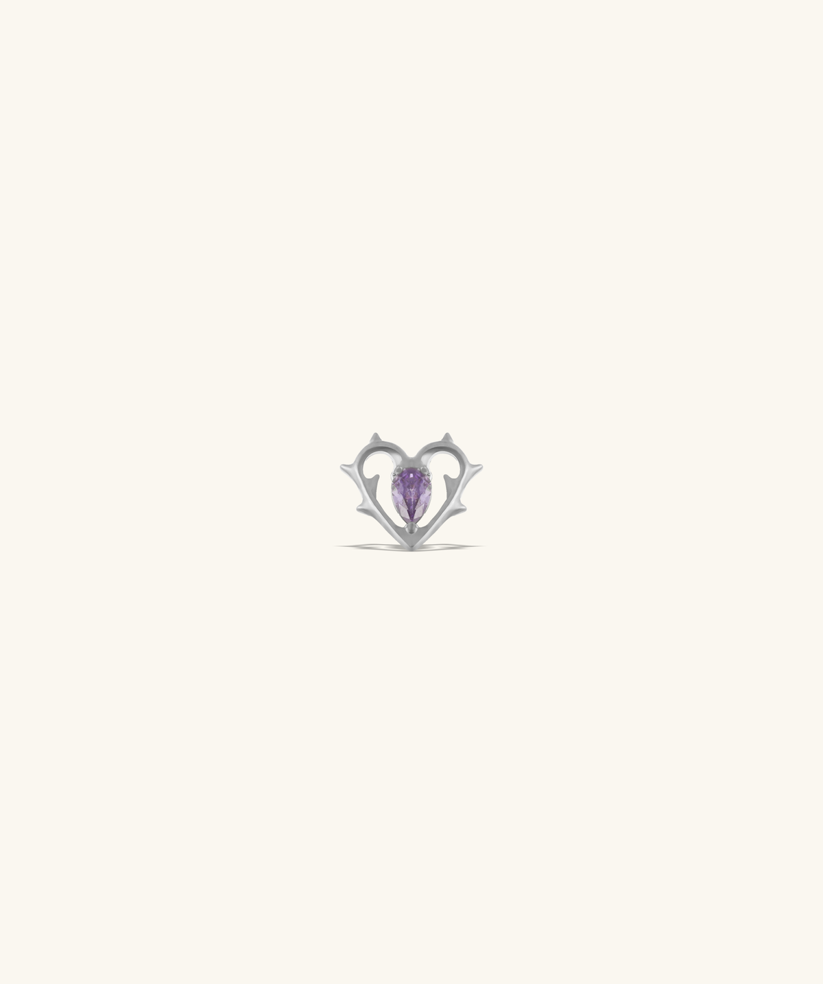 Titanium Thorn Heart Stud - Titanium - Upper Lobe, Helix, Conch - Oumo Jewelry