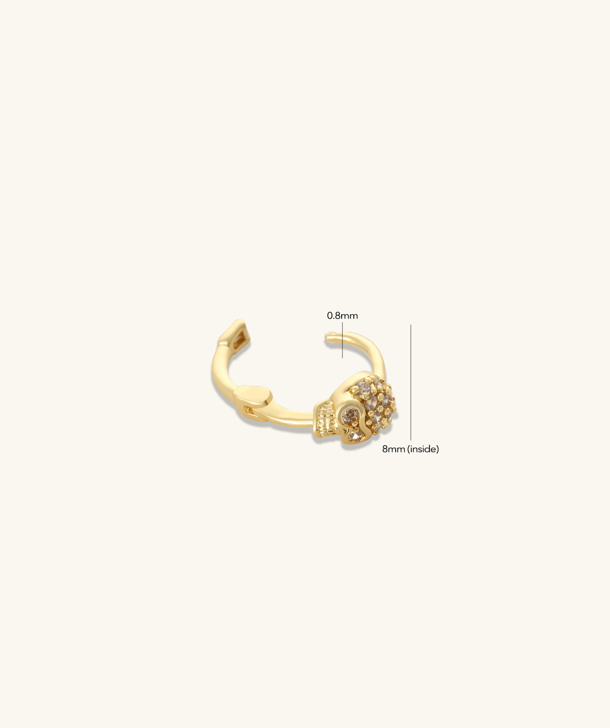 Skull Hoop - Stainless Steel - Upper Lobe, Helix - Oumo Jewelry