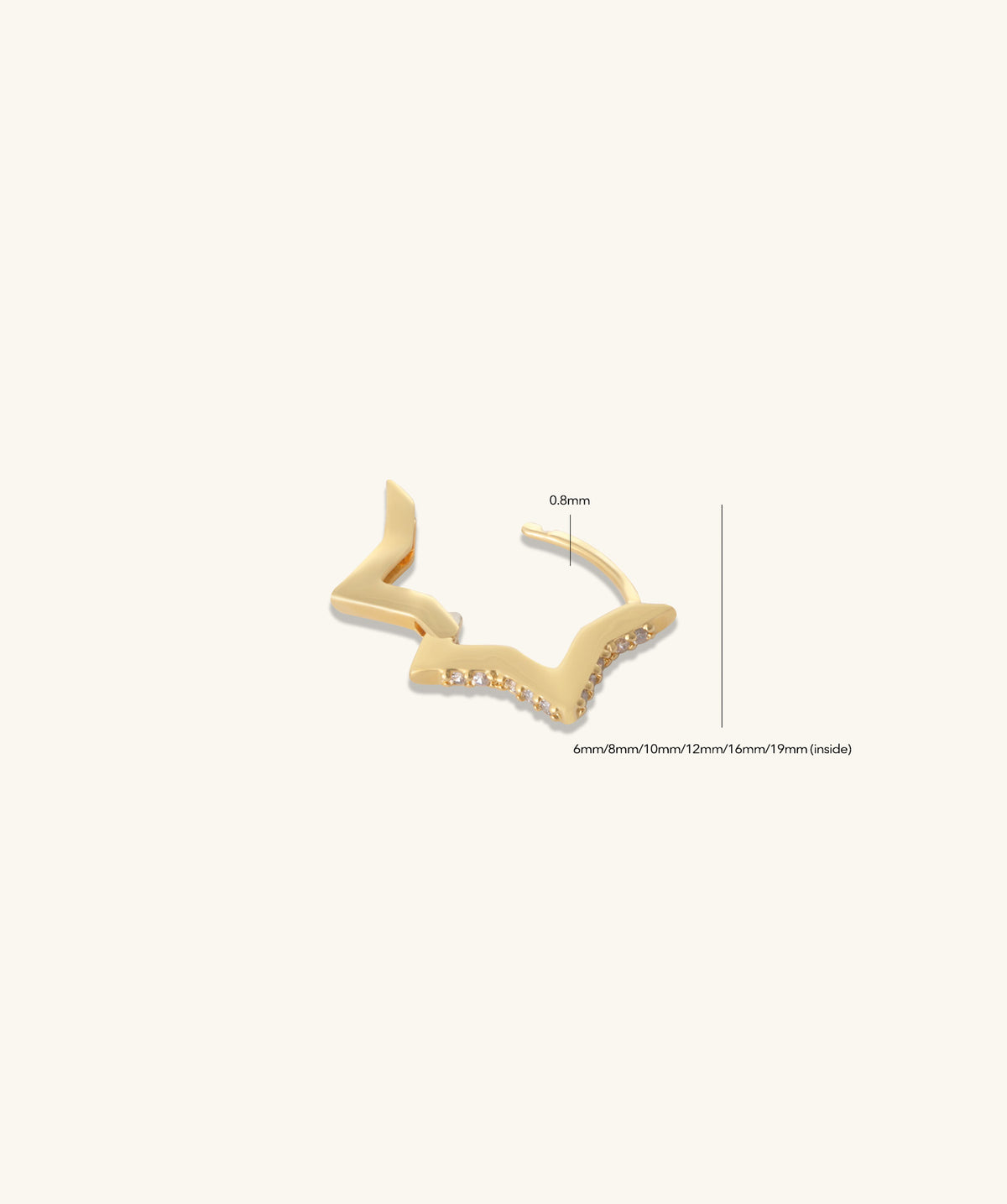 Star Helix Hoop - Brass - Lobe, Upper Lobe, Helix - Oumo Jewelry