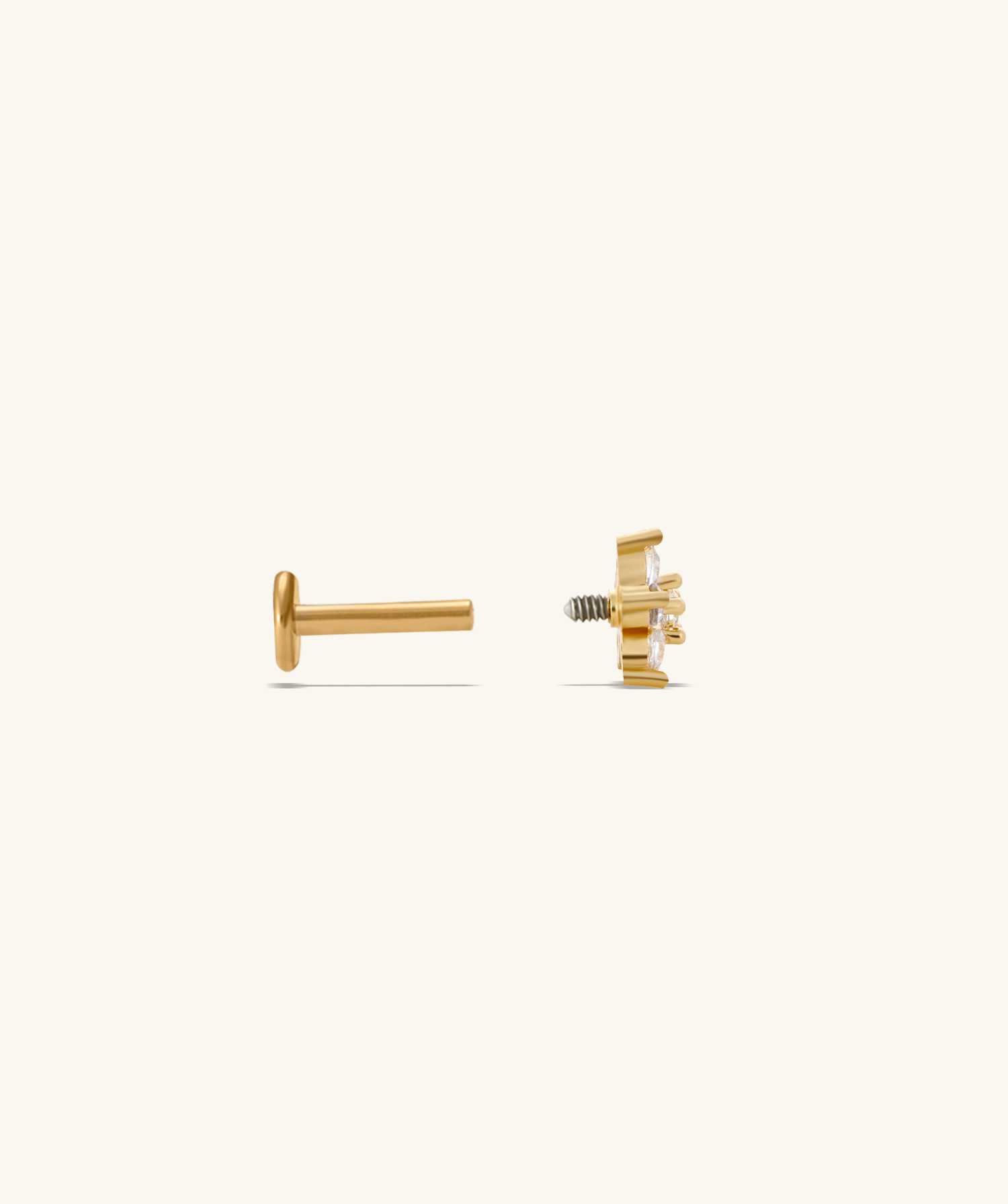 Sparkle Flower Flatback Stud - OumoJewelry