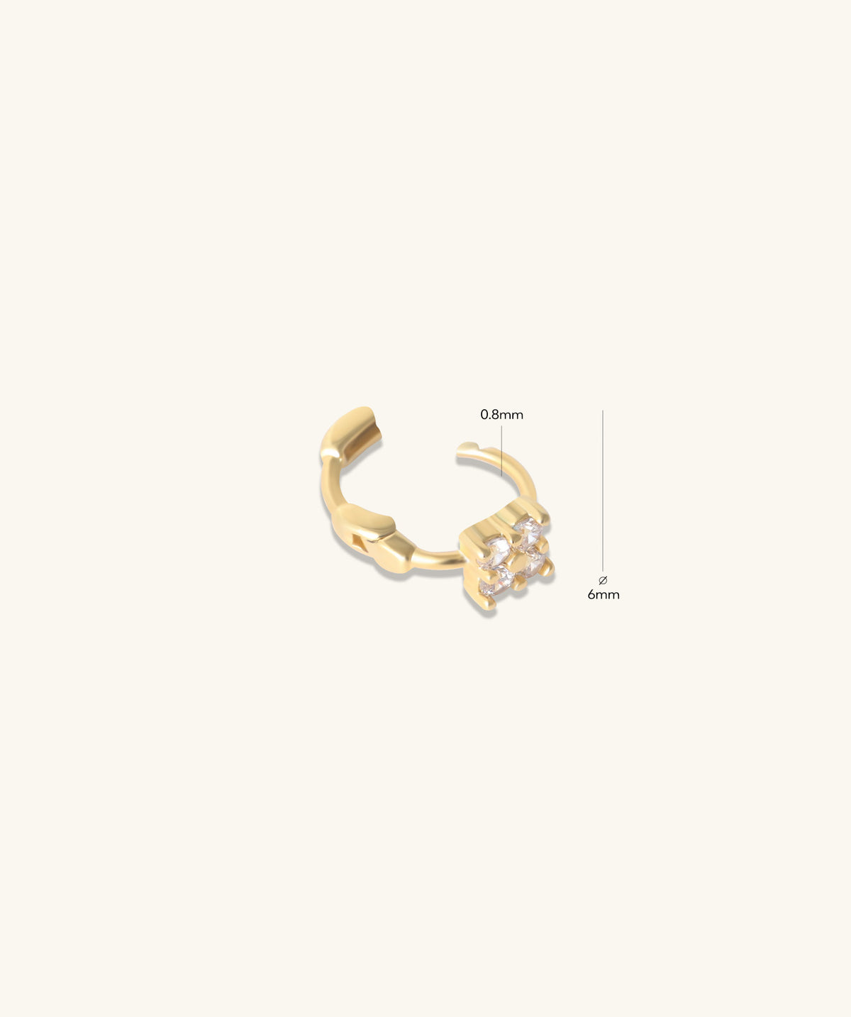Mini Flower Helix Hoop - Brass - Helix - Oumo Jewelry