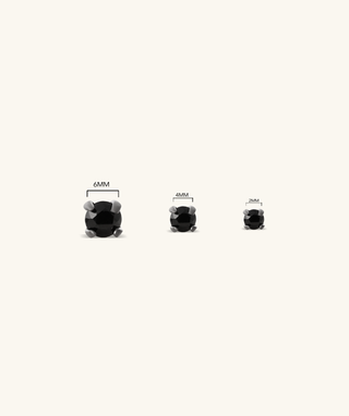 Basic Black Gemstone Stud - OumoJewelry