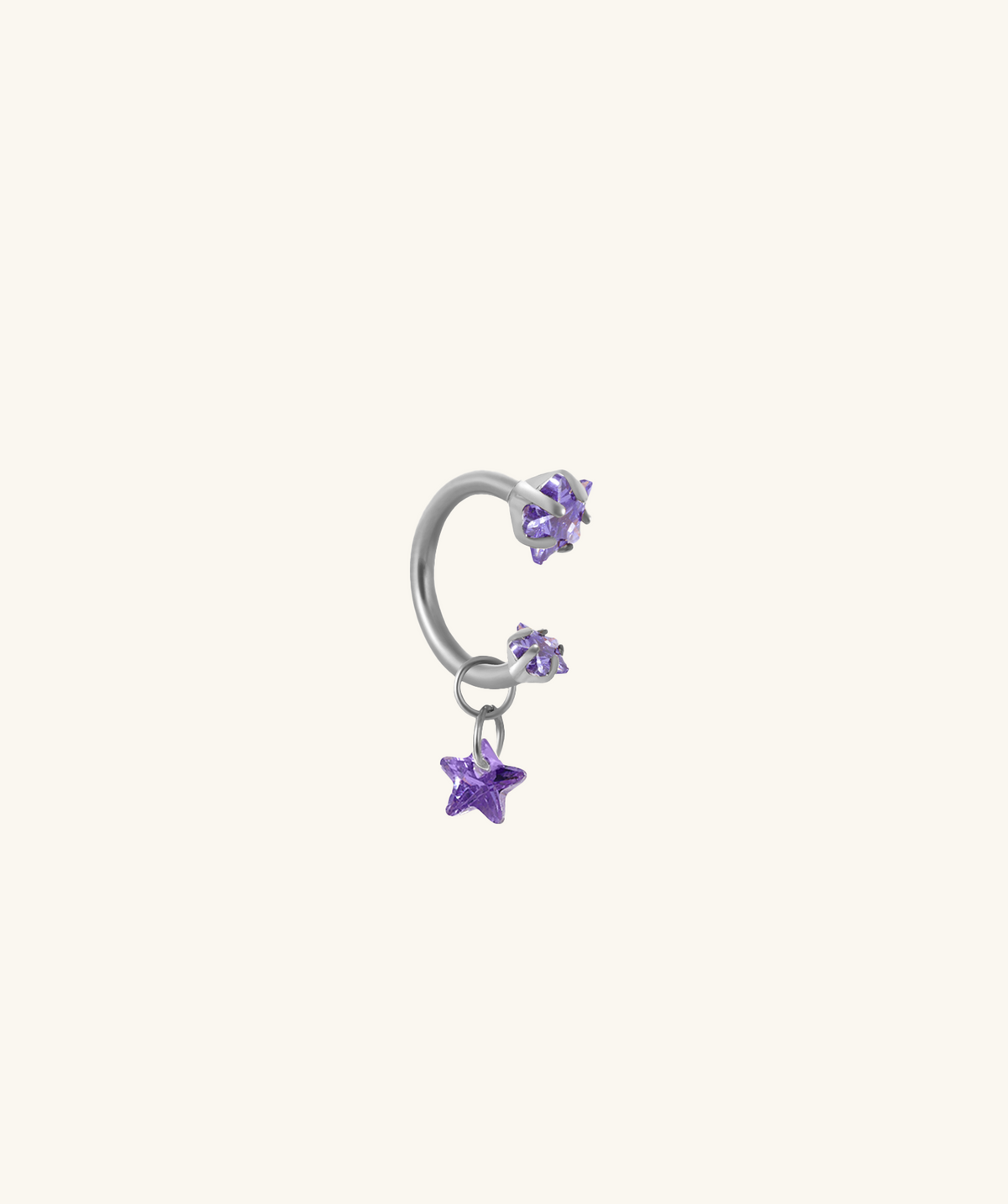 Titanium Stella Horseshoe Ring - Titanium - Upper Lobe, Helix, Lip - Oumo Jewelry