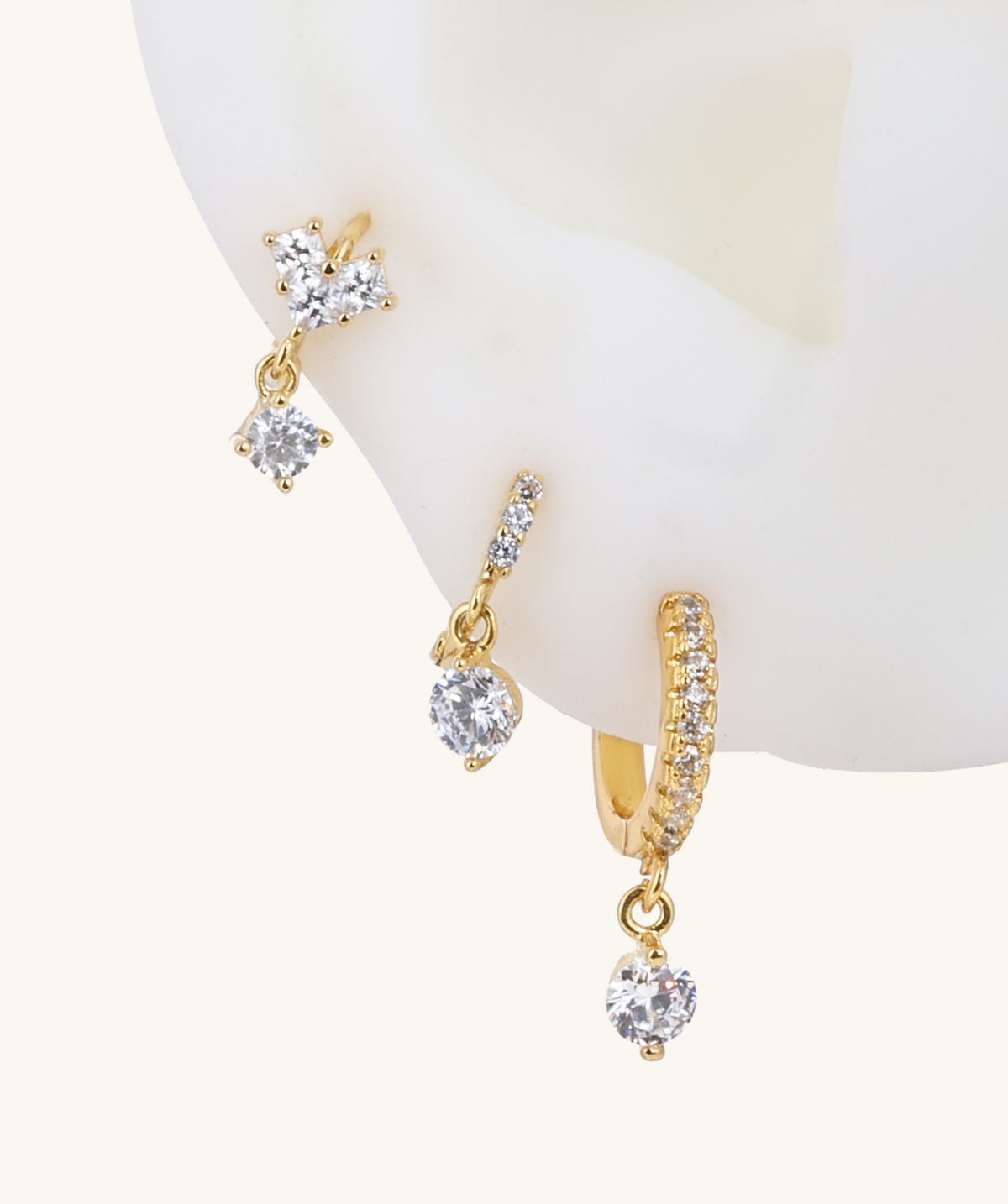 Drop Sparkle Set - Brass - Oumo Jewelry