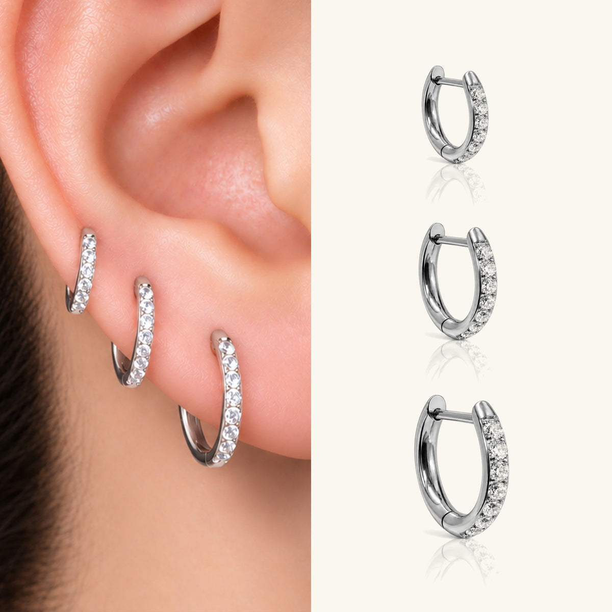 Titanium Darya Hoop Set - OumoJewelry