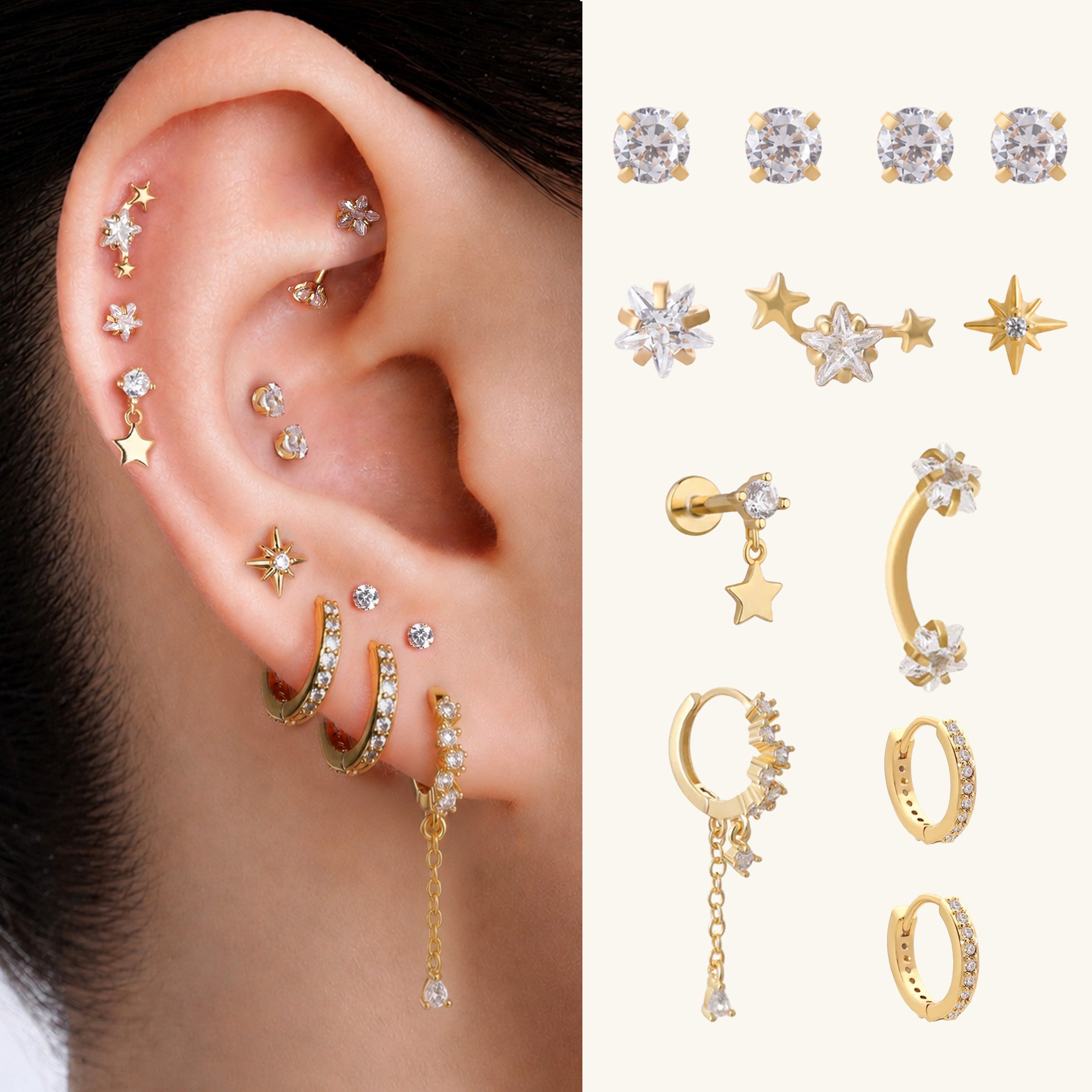 Sable Star Ear Stack Set