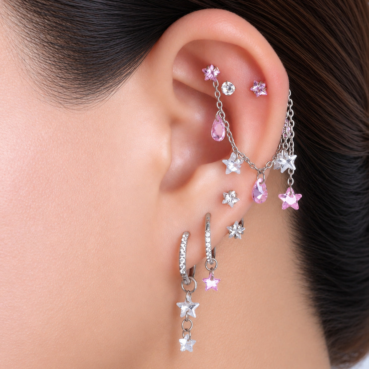 Pink Zia Ear Stack Set