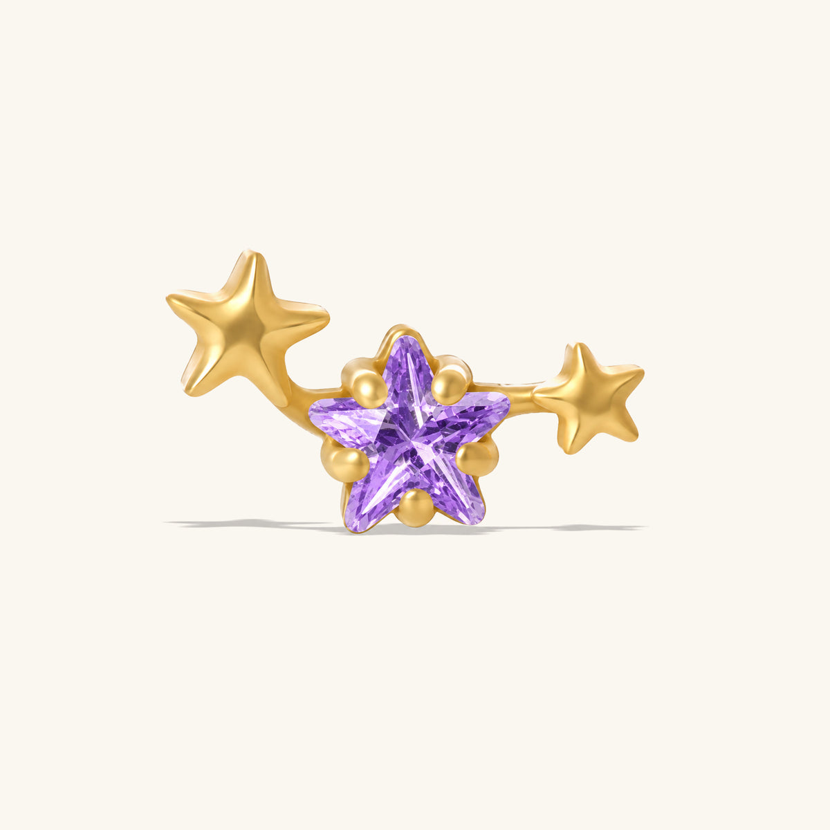 Titanium Petite Star Flatback Stud