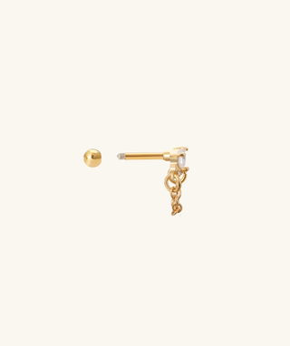 Heart Chain Stud - OumoJewelry