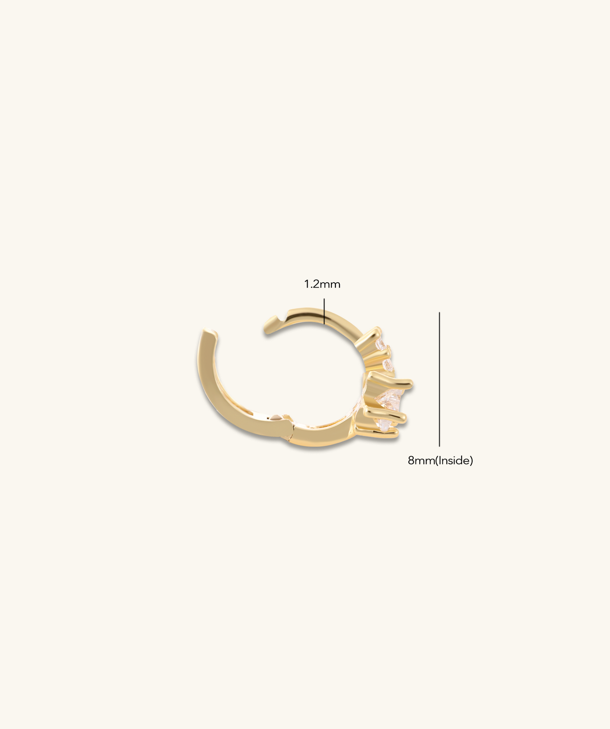 Starry Sparkle Hoop - Brass - Upper Lobe, Helix - Oumo Jewelry