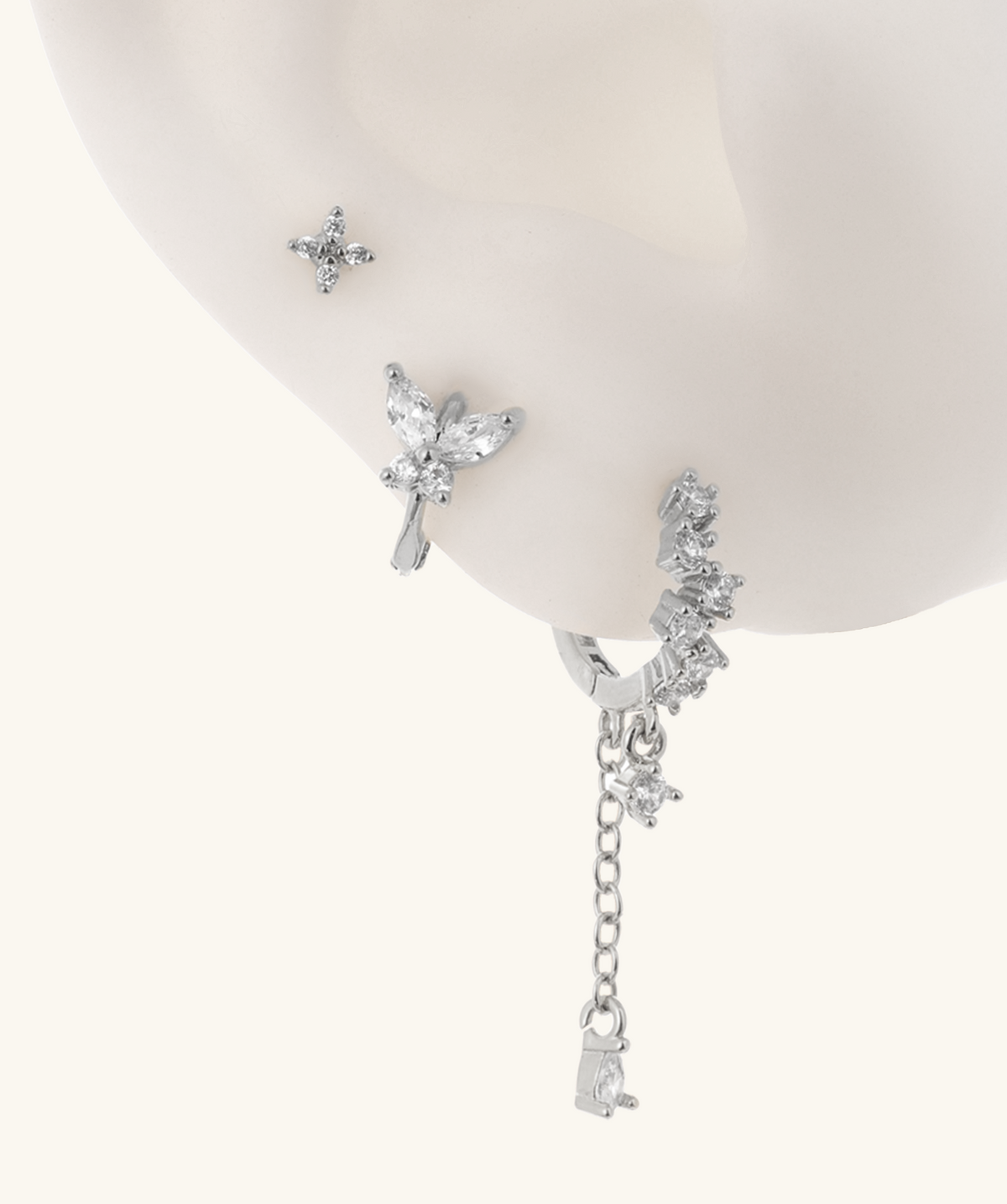Shiny Butterfly Set - Brass - Oumo Jewelry