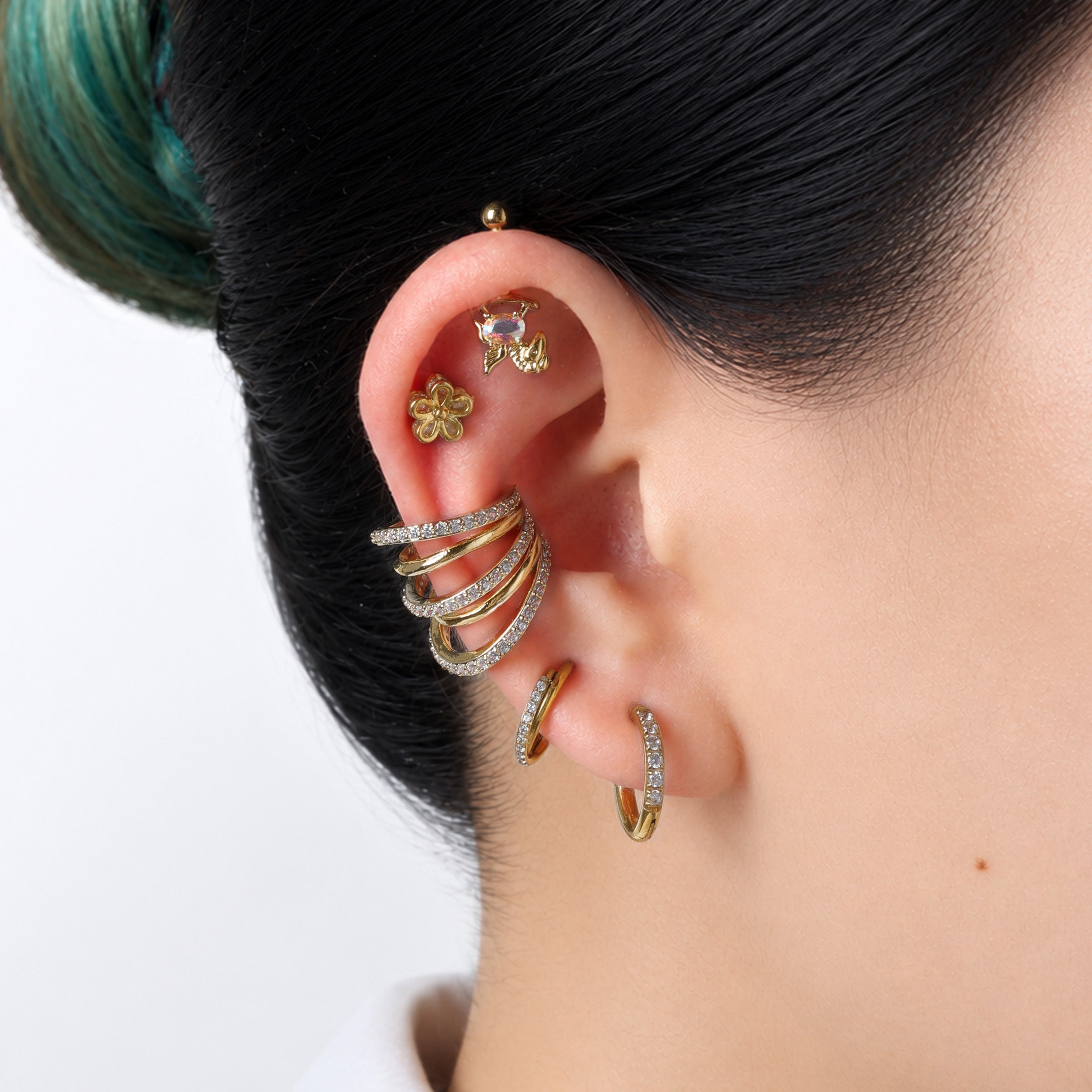 Unicorn Vertical Helix Stud - Stainless Steel - Vertical Helix - Oumo Jewelry