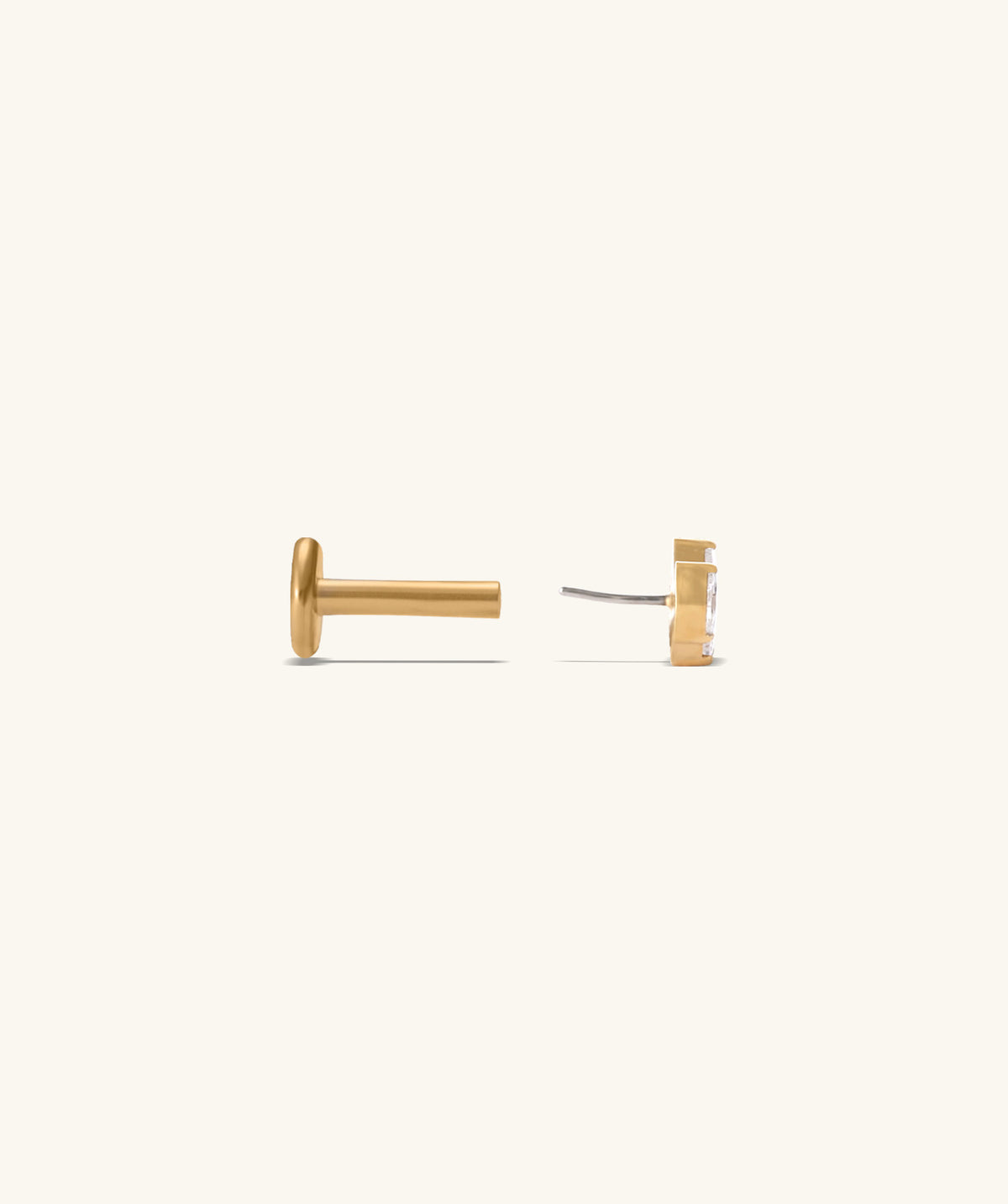 Titanium Trinity Marquise Stud - Titanium - Helix, Upper Lobe, Conch - Oumo Jewelry