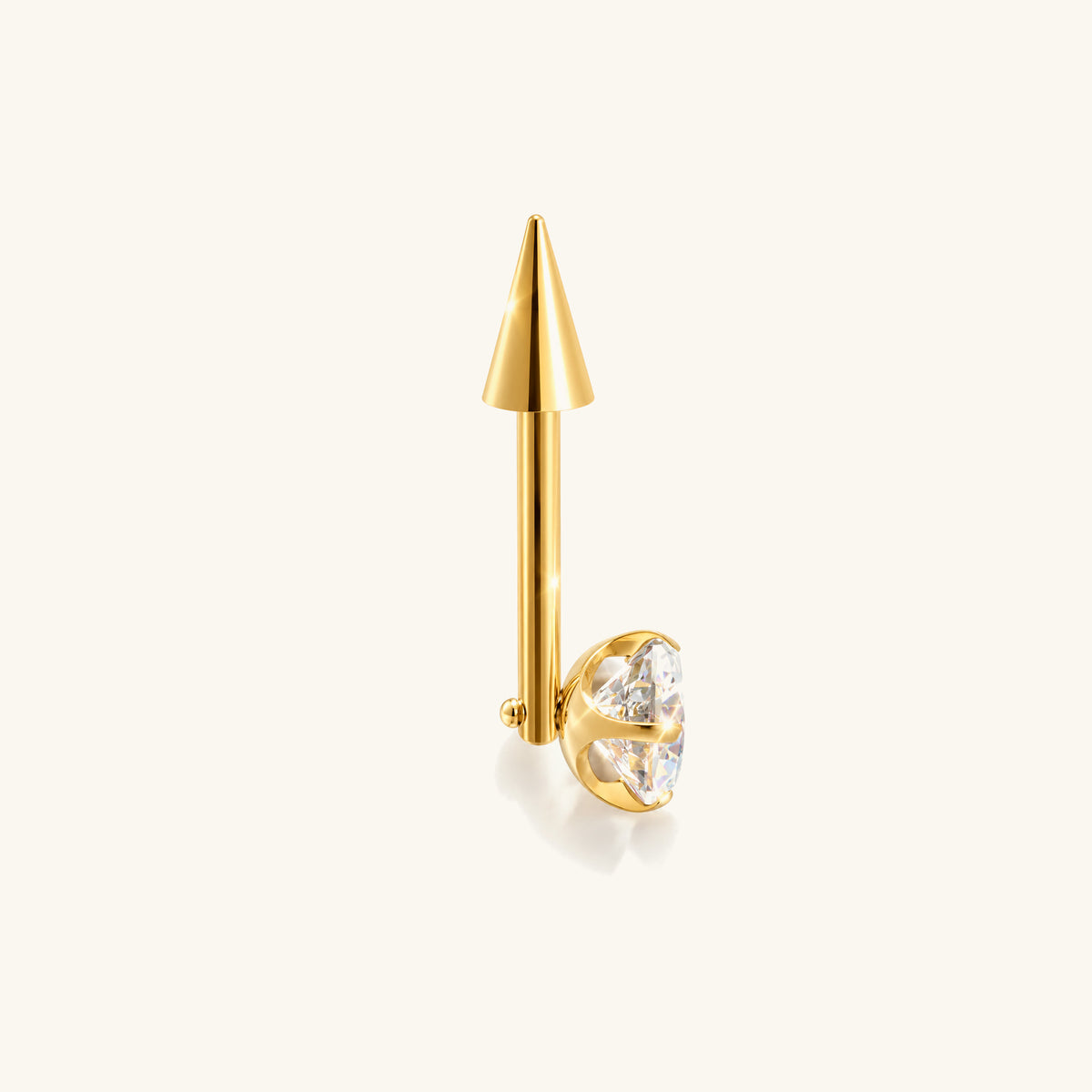 Titanium Spike Gem Vertical Stud - OumoJewelry